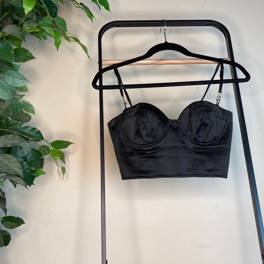 Bebe cropped bustier bra top